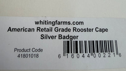 Whiting American Hackle Retail Grade Cape Silver Badger 567-SH-E-L