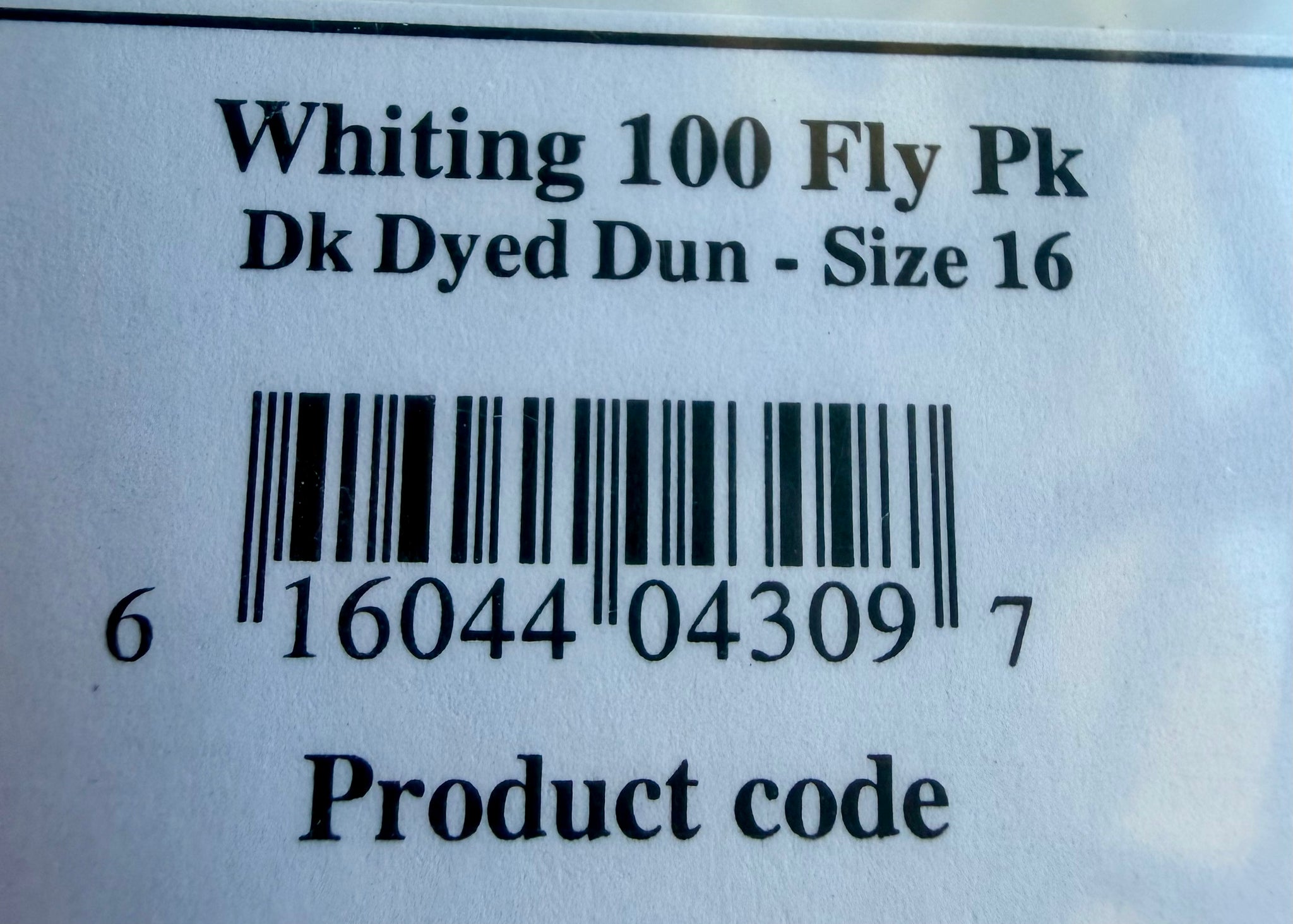 Whiting Dry Fly Hackle 100’s Size 16 Dark Dyed Dun 818-SH-E-L