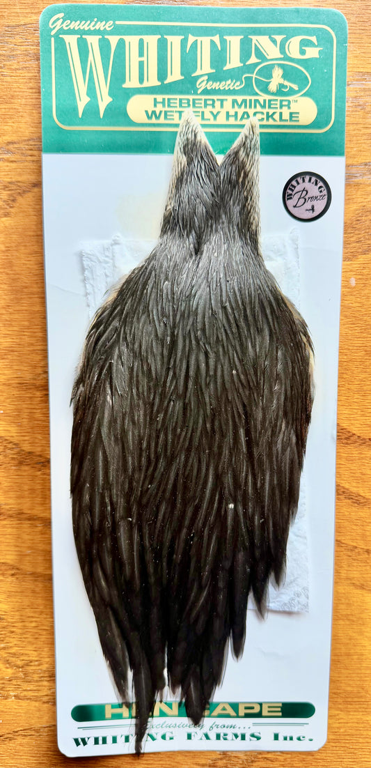 Whiting Farms Bronze Hebert Miner Hen Cape Black 361-SH-E-L