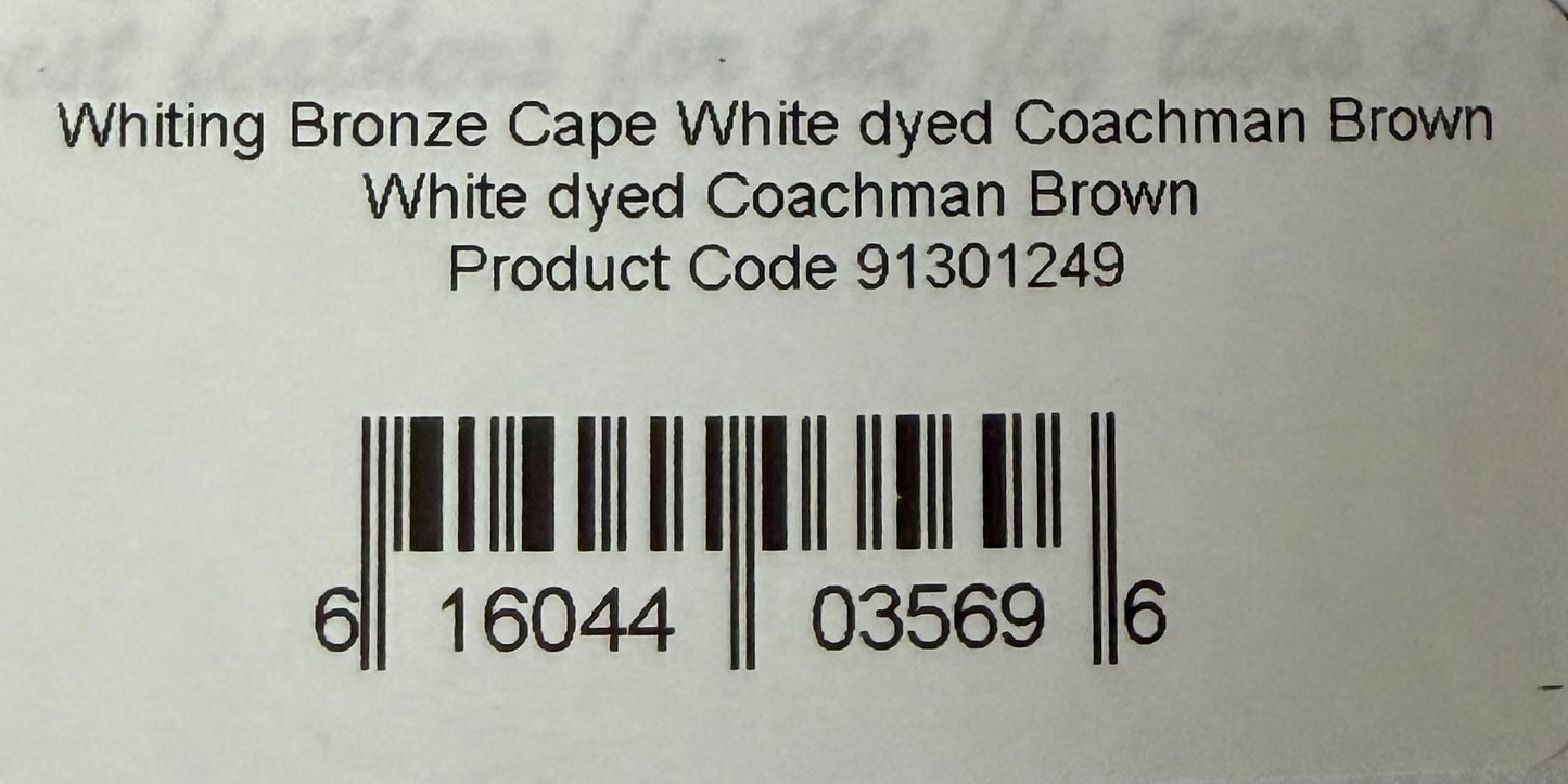Whiting Farms Bronze Cape White dyed Coachman Brown 228-SH-E-L