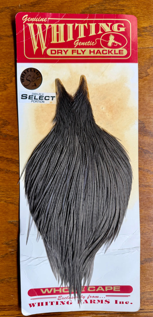 Whiting Farms Silver Grade Select Portion Cape Dark Dyed Dun 777-SH-E-L