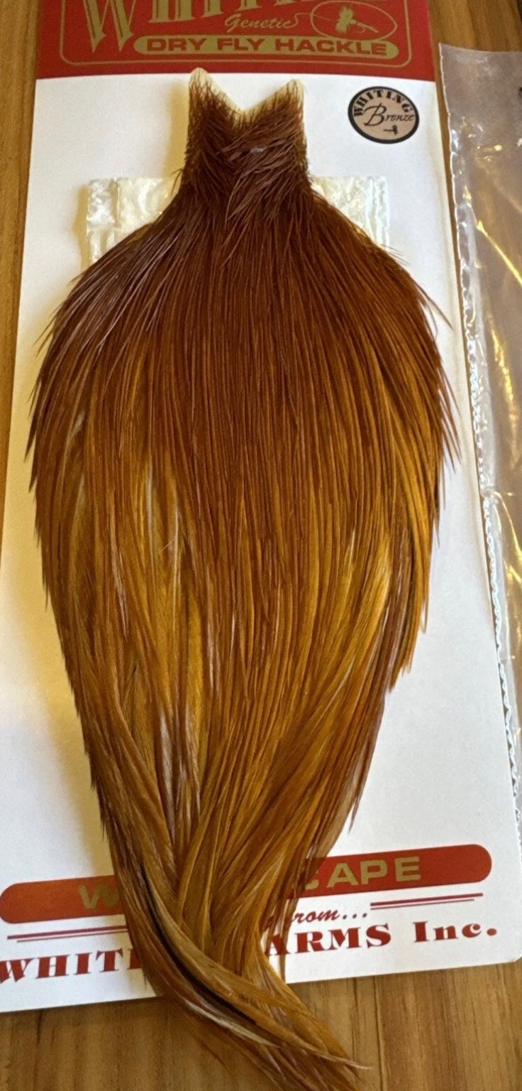 Whiting Farms BRONZE Grade Fly Tying Cape : MED GINGER 015