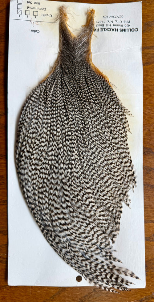 Collin’s Hackle Farm Grade 3 Grizzly Cape 694-SH-E-L