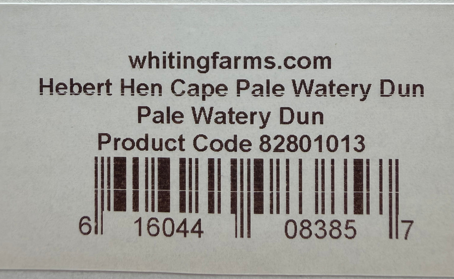 Whiting Hebert Miner Hen Cape Pale Watery Dun 363-SH-E-L