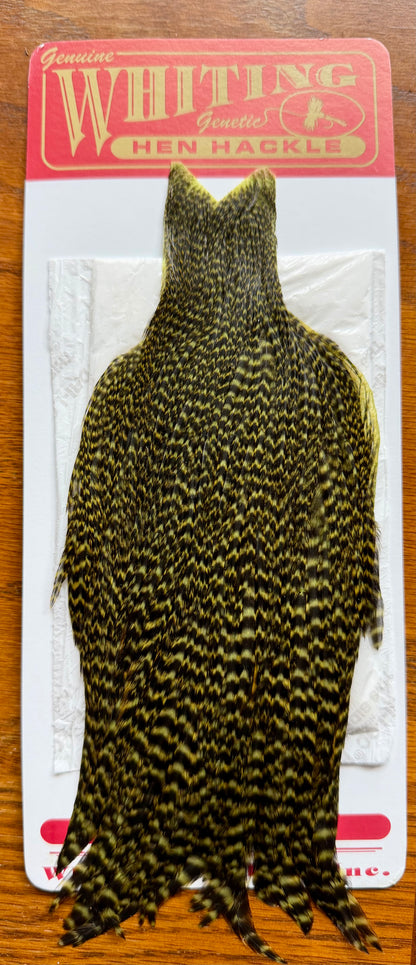 Whiting Farms Hen Cape Grizzly Dyed Olive 309-SH-E-L