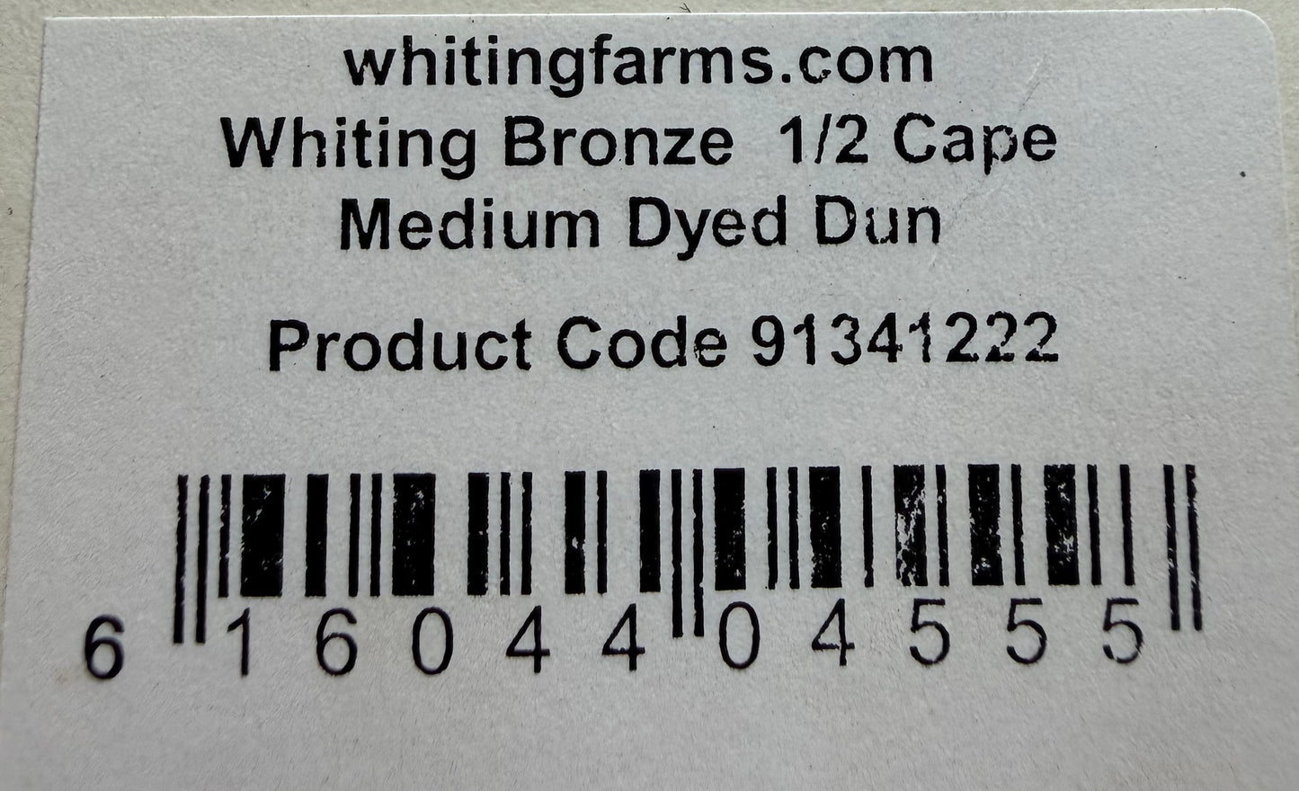 Whiting Farms Bronze Half Cape Medium Dyed Dun 407-SH-E-L