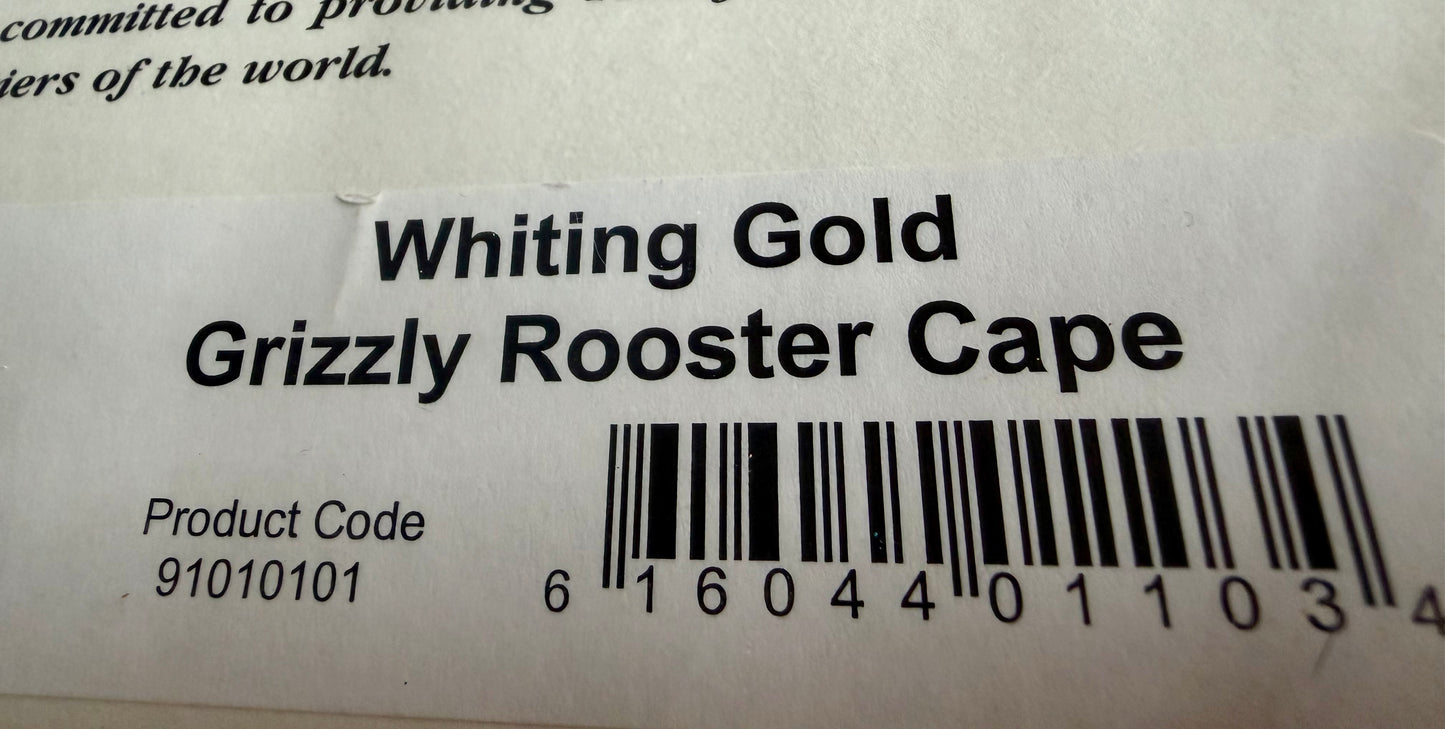 Whiting Gold Grade Rooster Cape Grizzly 618-SH-E-L