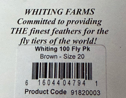 Whiting 100 Fly Pack Size 20 Brown 382-SH-E-L