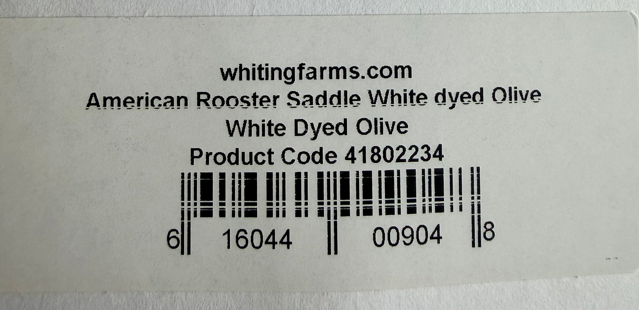 Whiting American Hackle Saddle White Dyed Olive 742-SH-E-L