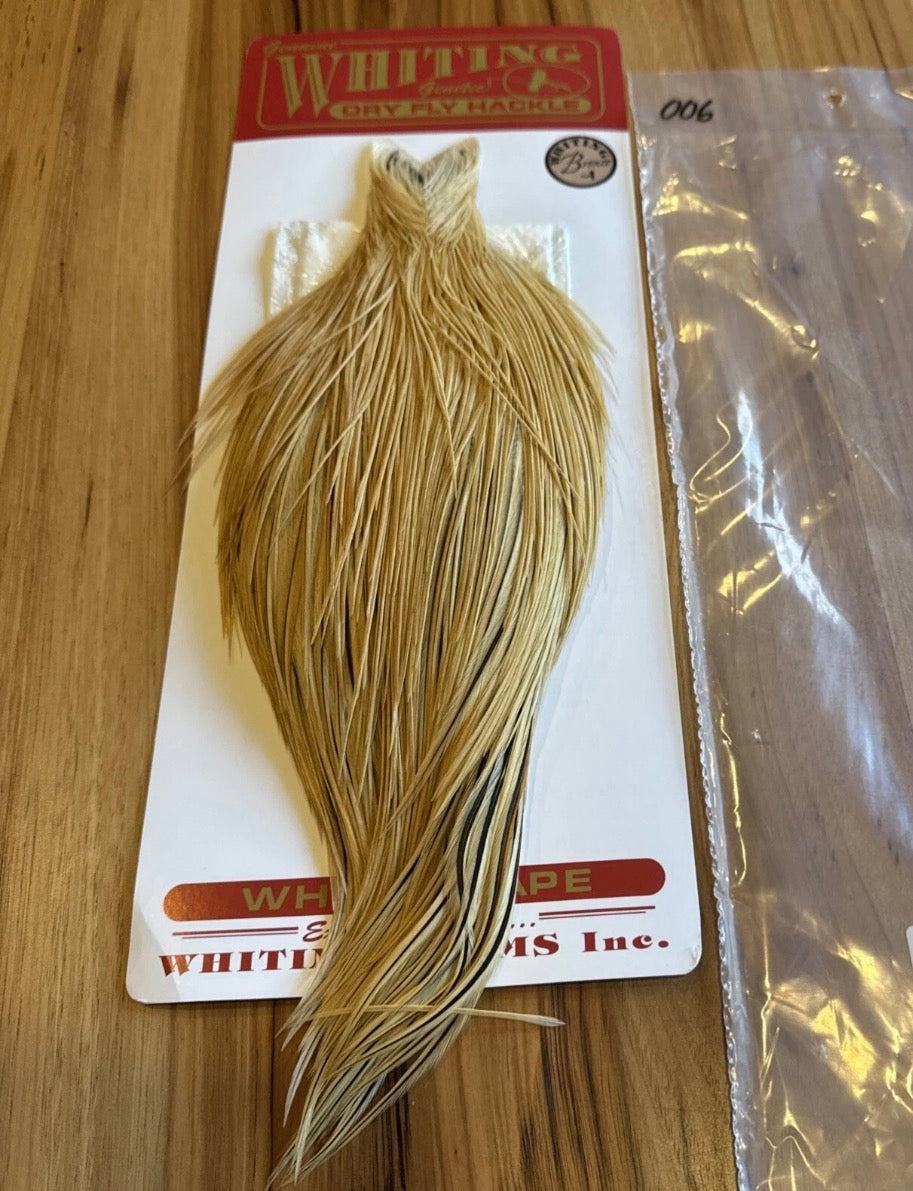 Whiting Farms Bronze Grade Fly Tying Cape: LIGHT GINGER 006