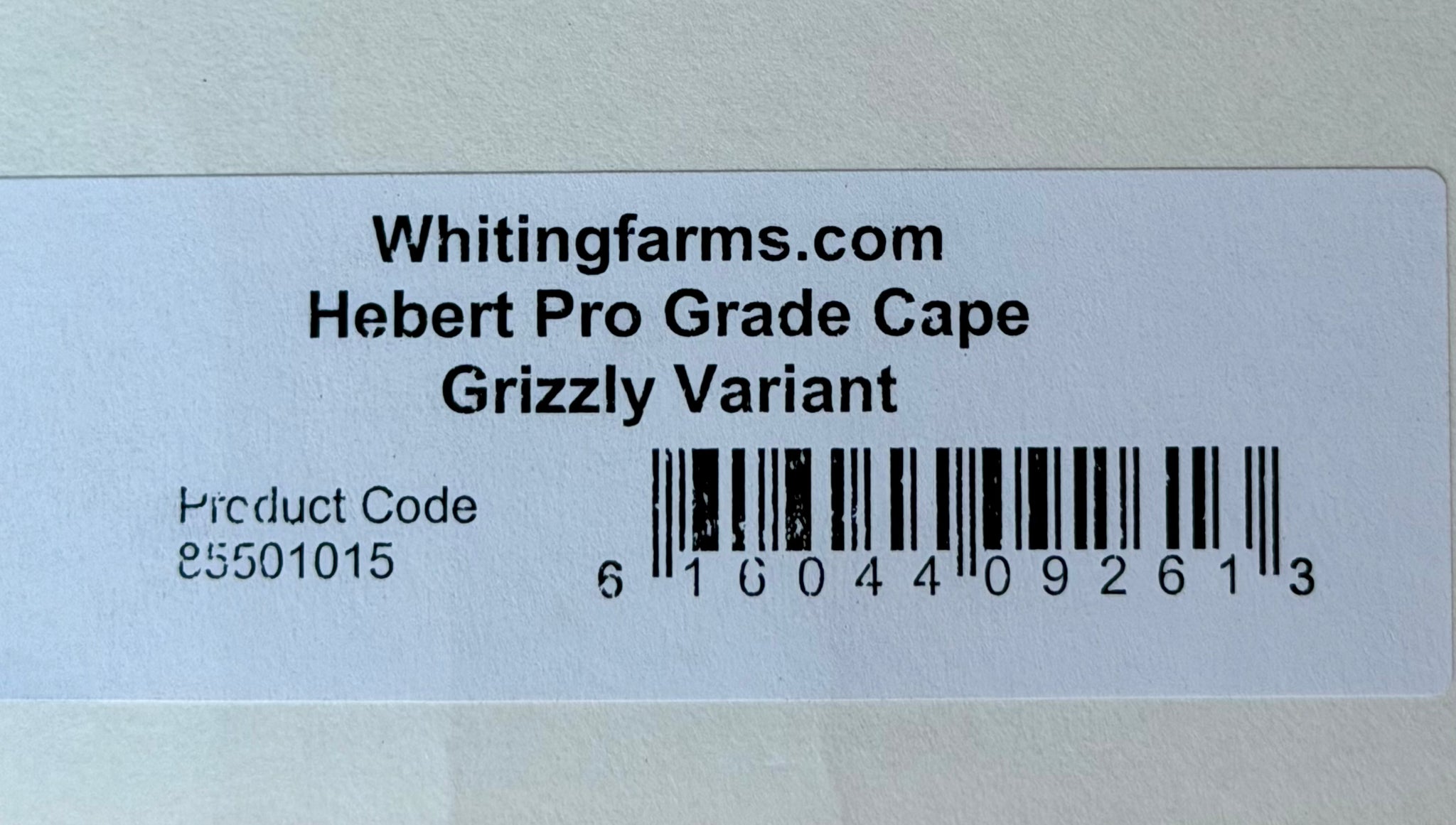 Whiting Hebert Miner Dry Fly Hackle Pro Grade Cape - Grizzly Variant 183-SH-E-L