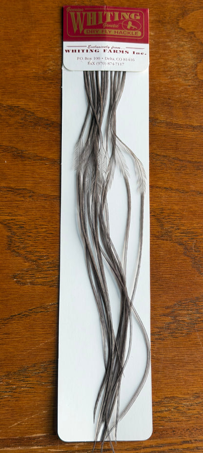 Whiting Dry Fly Hackle 100’s Size 18 Dark Dyed Dun 826-SH-E-L