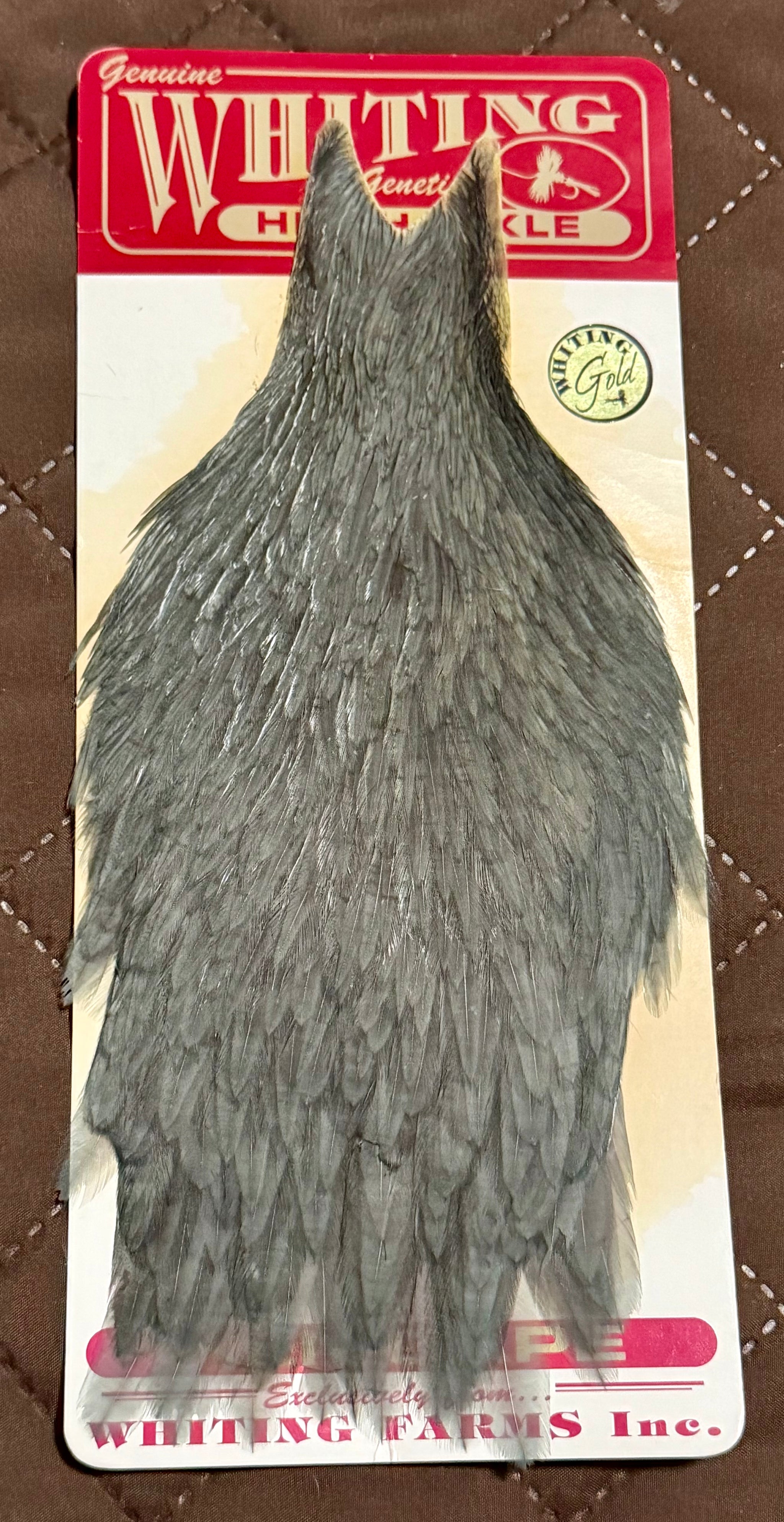 Whiting Hackle Gold Grade Hen Cape Dark Dyed Dun 281-SH-E-L
