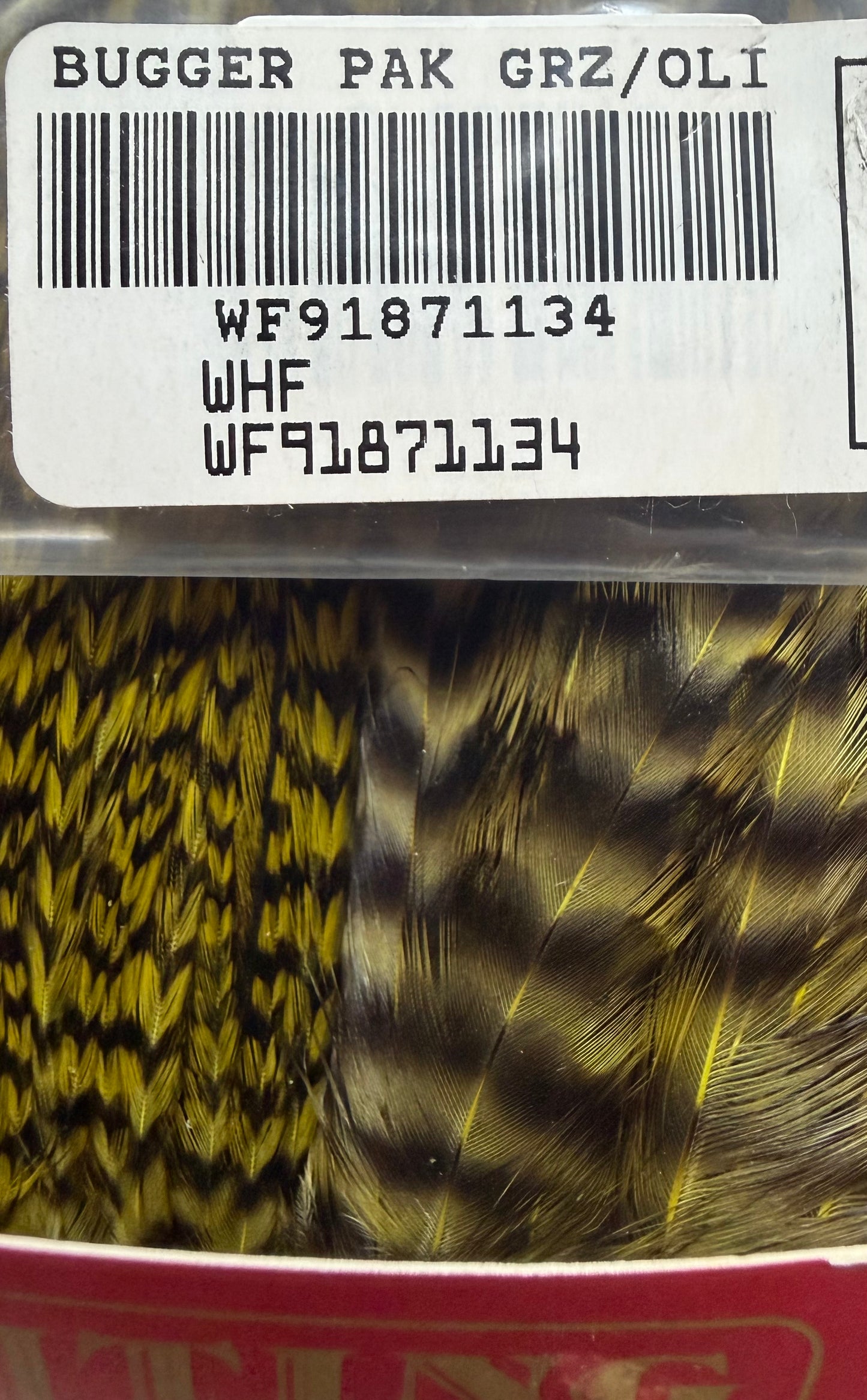 Whiting Bugger Pack Grizzly Dyed Olive 729-SH-E-L