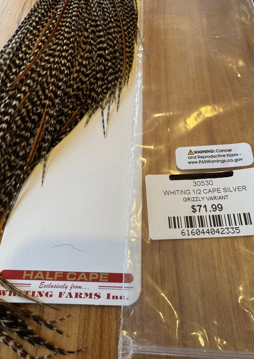 Whiting Farms Dry Fly Hackle SILVER Grade 1/2 Cape GRIZZLY VARIANT New 114