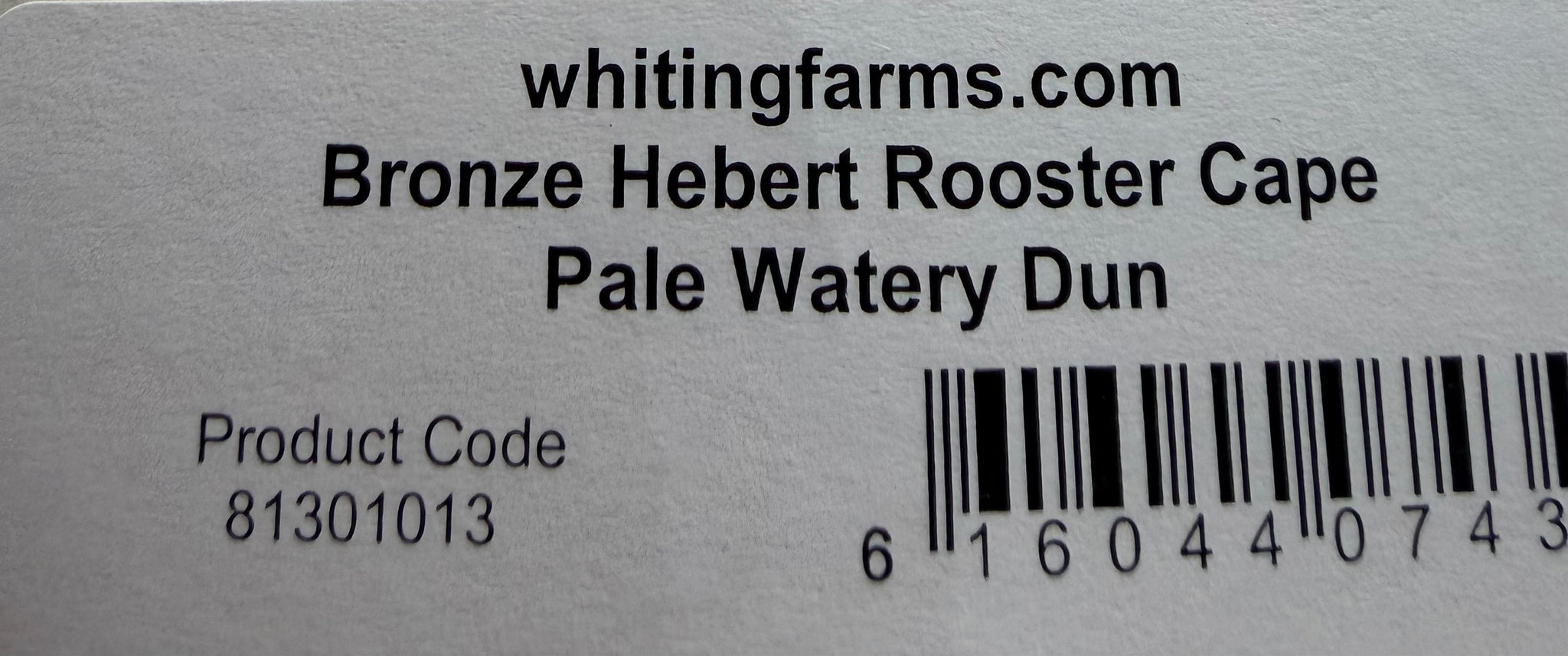 Whiting Farms Hebert Miner Bronze Grade Cape Pale Watery Dun 290-SH-E-L