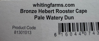 Whiting Farms Hebert Miner Bronze Grade Cape Pale Watery Dun 290-SH-E-L