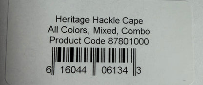 Whiting Heritage Hackle Whole Cape Mixed, Combo 659-SH-E-L