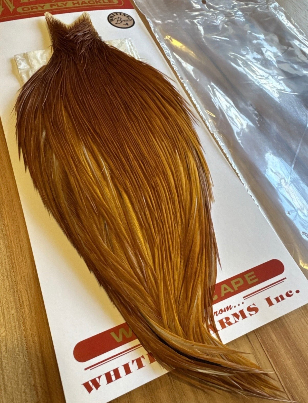 Whiting Farms BRONZE Grade Fly Tying Cape : MED GINGER 017