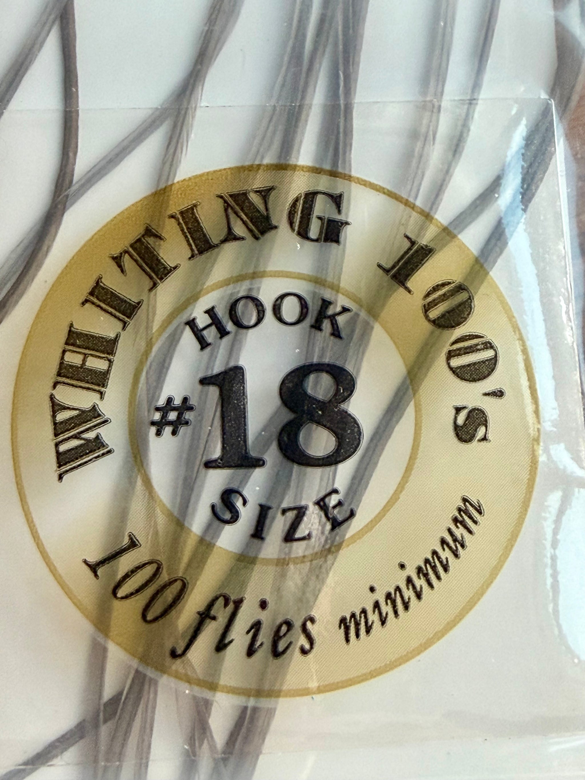 Whiting Dry Fly Hackle 100’s Size 18 Medium Dyed Dun 825-SH-E-L