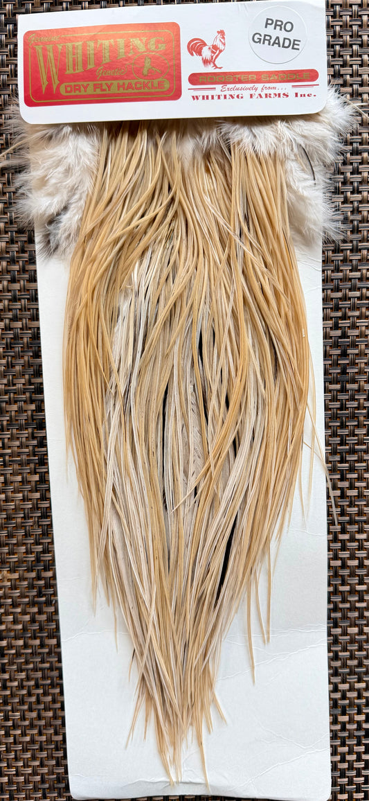 Whiting Pro Grade Midge Rooster Saddle,  Light Ginger 303-SH-E-L