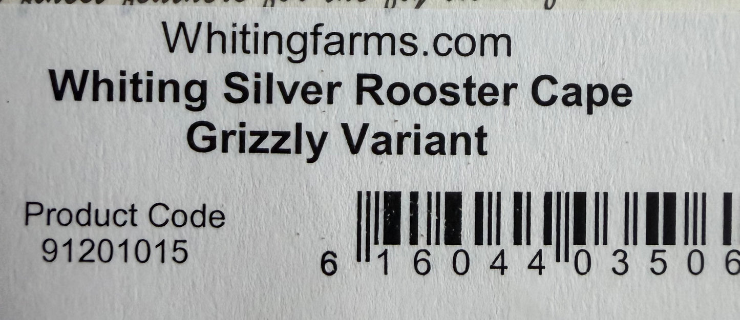 Whiting Farms Silver Grade Rooster Cape Grizzly Variant 763-SH-E-L