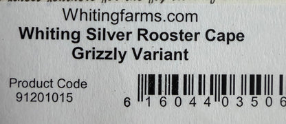 Whiting Farms Silver Grade Rooster Cape Grizzly Variant 763-SH-E-L