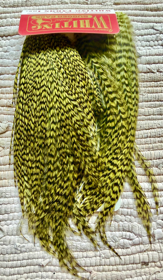 Whiting Bugger Pack Grizzly Dyed Olive 728-SH-E-L