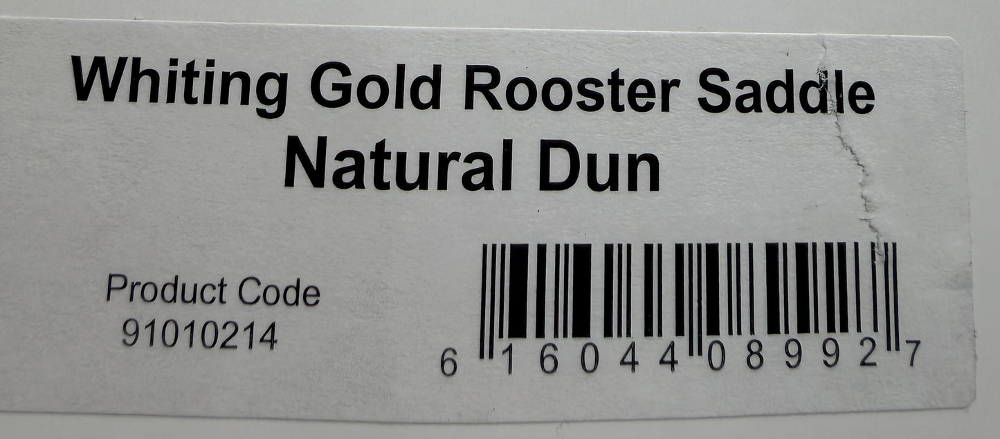 Whiting Farms Gold Rooster Saddle Natural Dun 776-SH-E-L