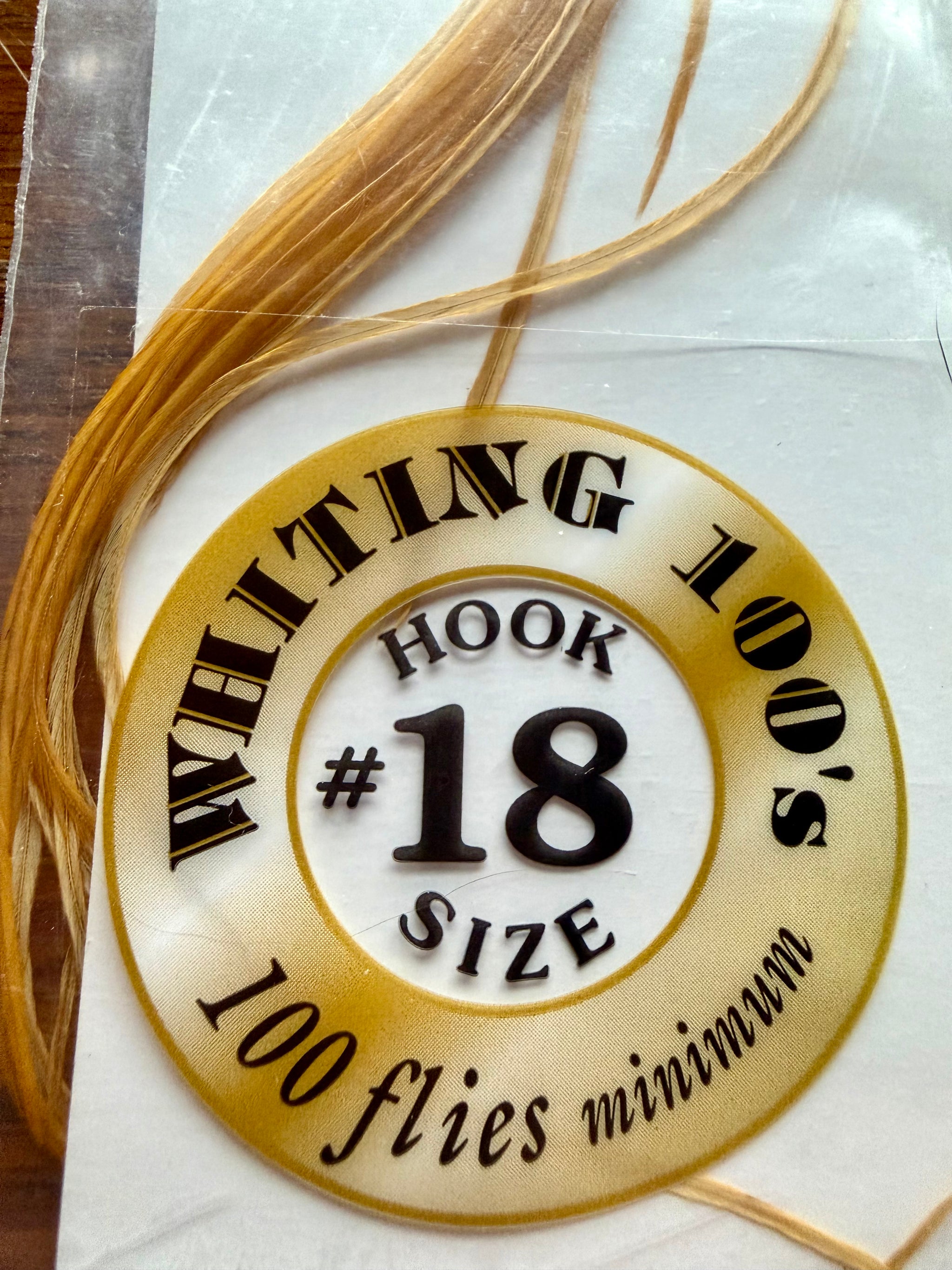 Whiting Dry Fly Hackle 100’s Size 18 Medium Ginger 545-SH-E-L