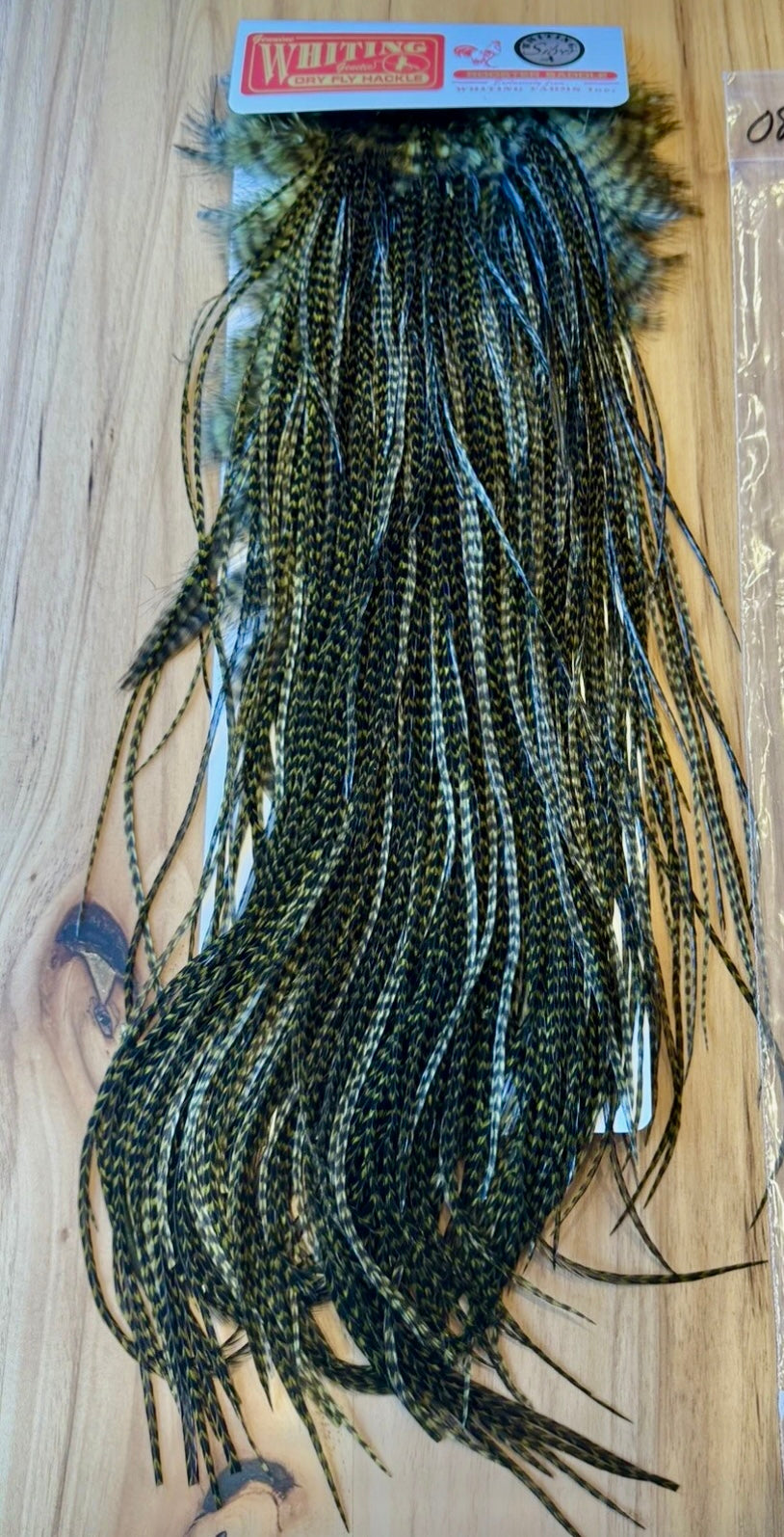Whiting Farms SILVER Saddle Hackle: GRIZZLY DYED DARK OLIVE 089