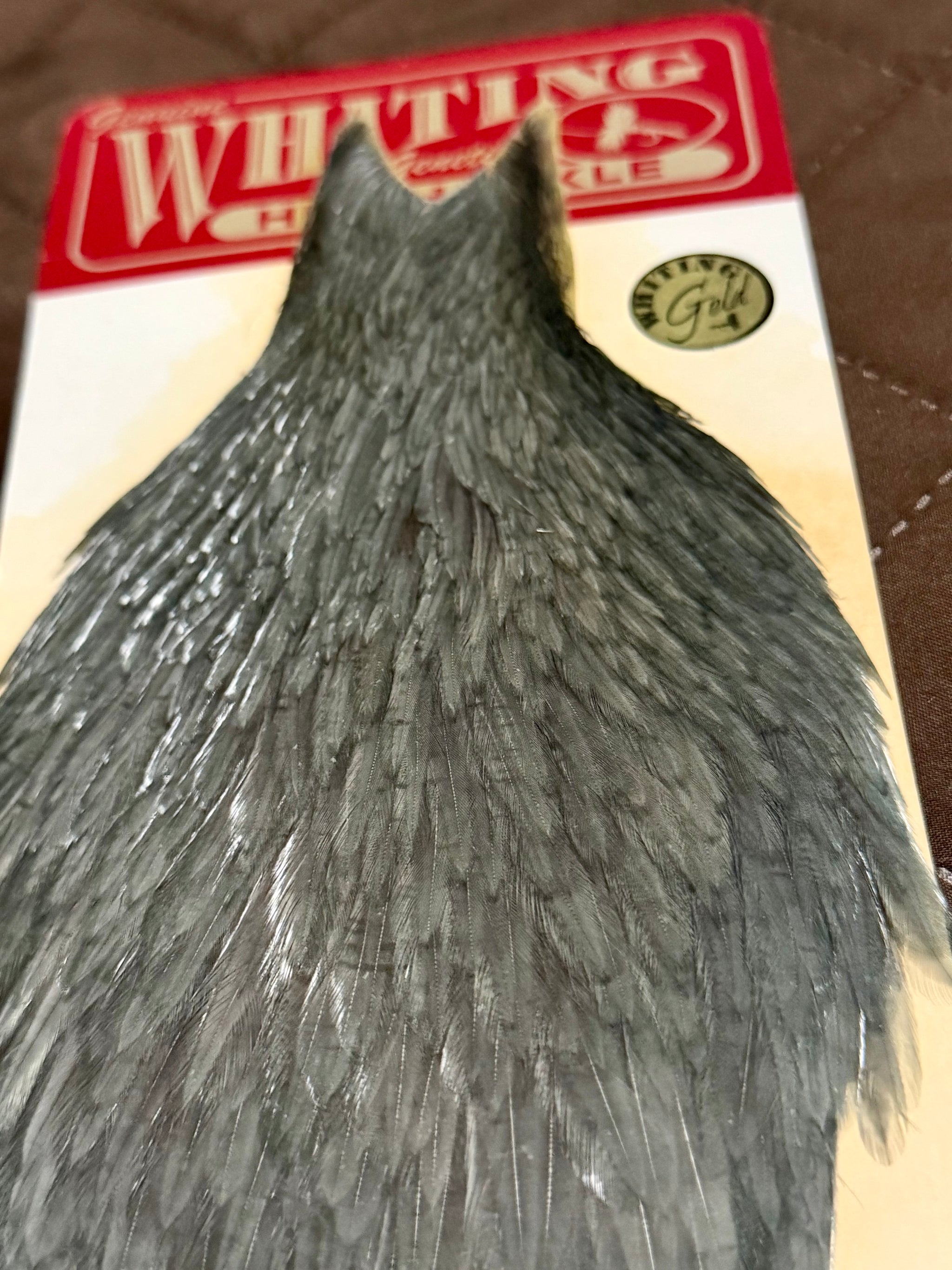 Whiting Hackle Gold Grade Hen Cape Dark Dyed Dun 281-SH-E-L