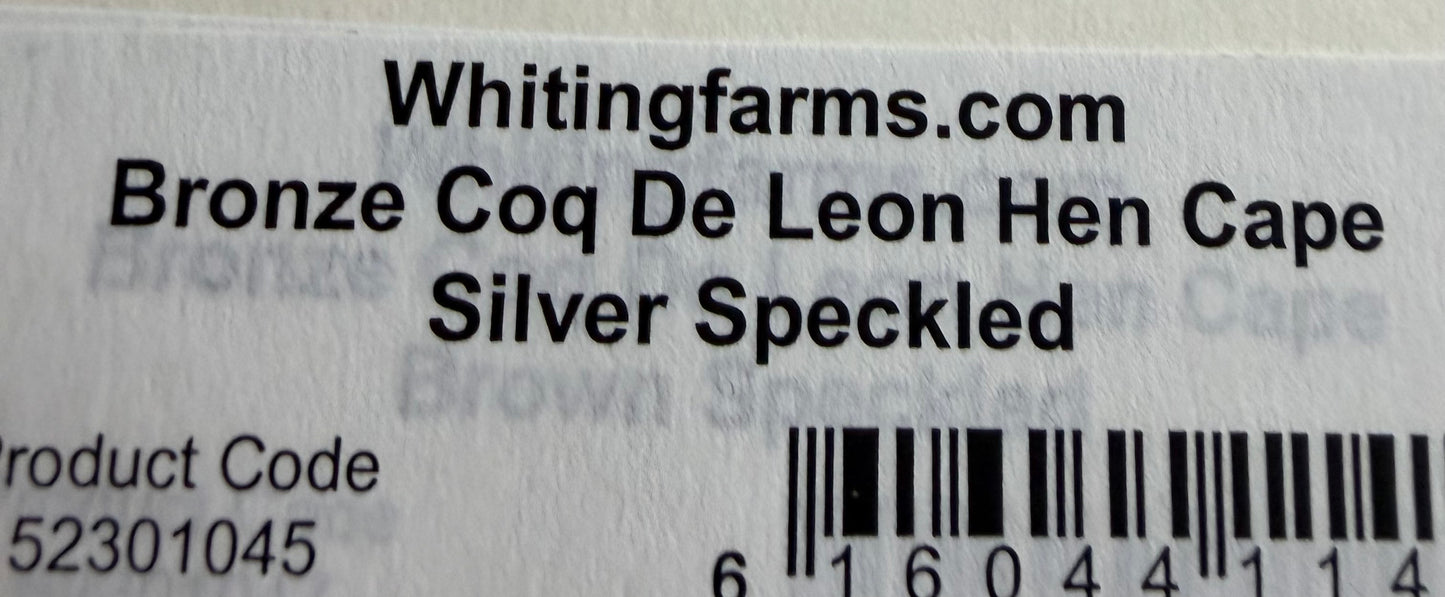 Whiting Coq de Leon Bronze Hen Cape Silver Speckled 749-SH-E-L
