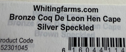 Whiting Coq de Leon Bronze Hen Cape Silver Speckled 749-SH-E-L