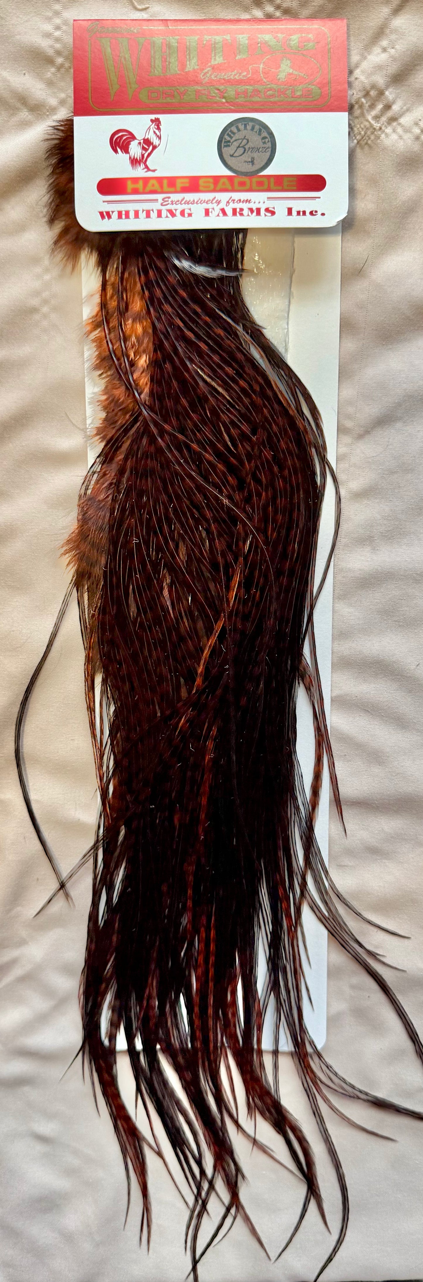 Whiting Farms Bronze Half Saddle Grizzly Dyed Coachman Brown 300-SH-E-L