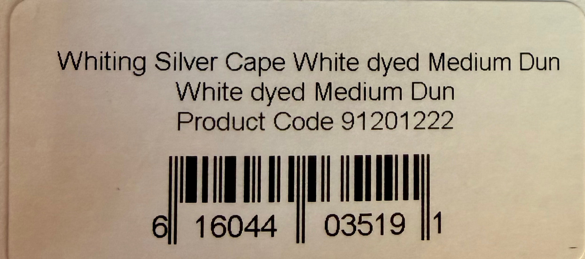 Whiting Farms Silver Rooster Cape White Dyed Medium Dun 248-SH-E-L
