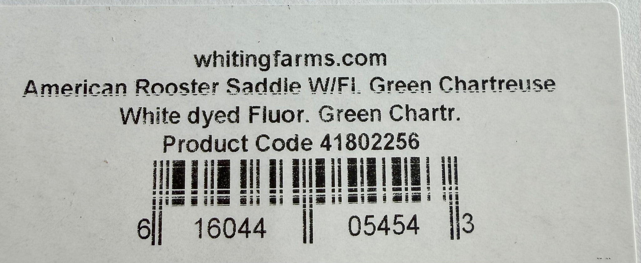 Whiting American Hackle Saddle White Dyed Fluo Green Chartreuse 741-SH-E-L