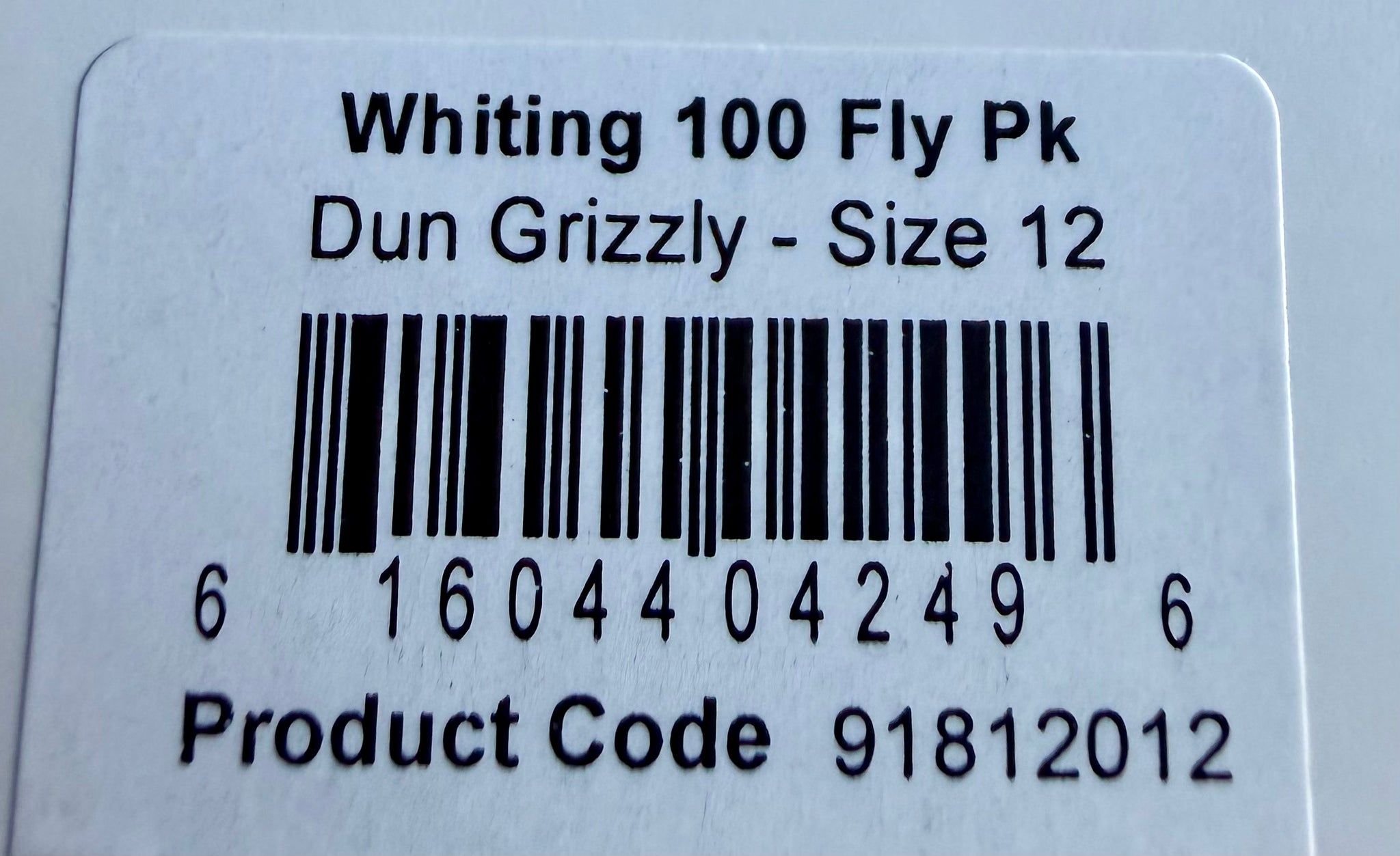 Whiting Dry Fly Hackle 100’s Size 12 Dun Grizzly 822-SH-E-L