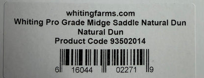 Whiting Pro Grade Midge Rooster Saddle Natural Dun 657-SH-E-L