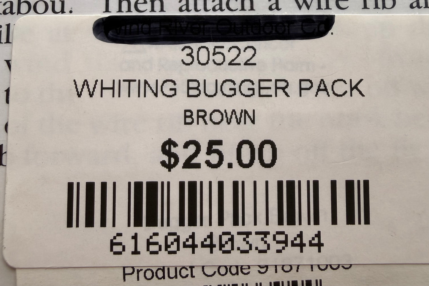 Whiting Farms Bugger Pack Brown 315-SH-E-L