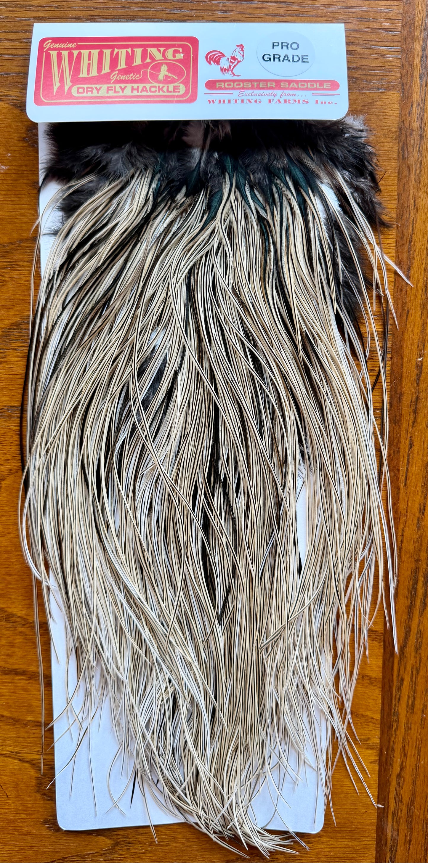 Whiting Pro Grade Midge Rooster Saddle - Silver Badger 365-SH-E-L