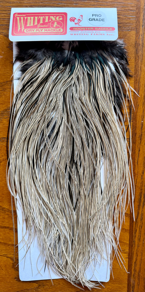 Whiting Pro Grade Midge Rooster Saddle - Silver Badger 365-SH-E-L