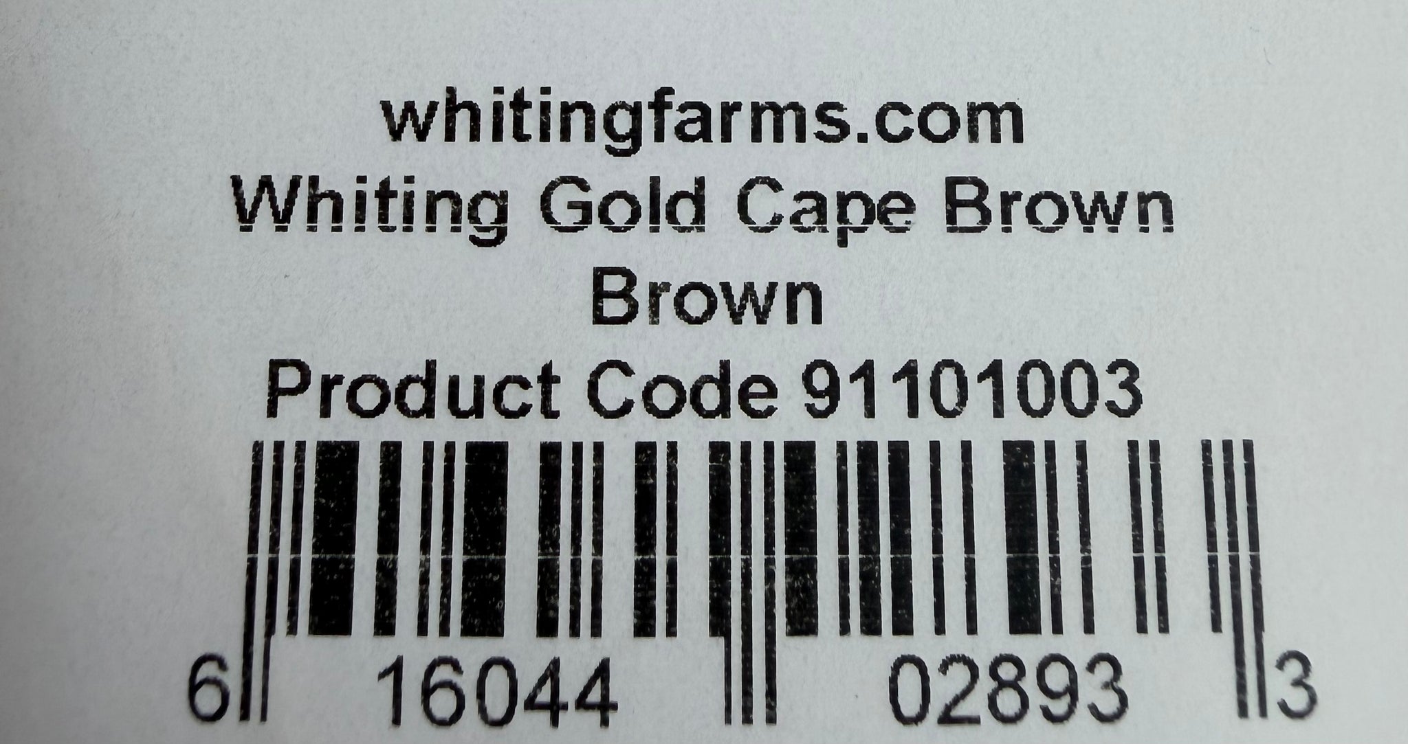 Whiting Gold Grade Rooster Cape Brown 803-SH-E-L
