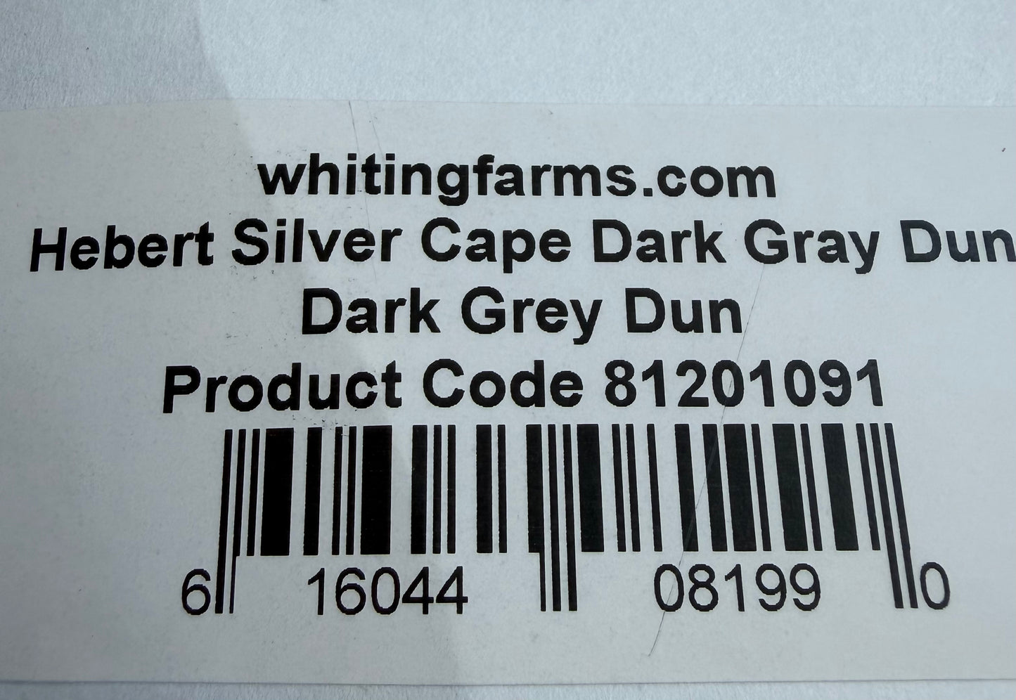 Whiting Hebert Miner Silver Grade Cape Dark Gray Dun 644-SH-E-L