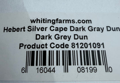 Whiting Hebert Miner Silver Grade Cape Dark Gray Dun 644-SH-E-L