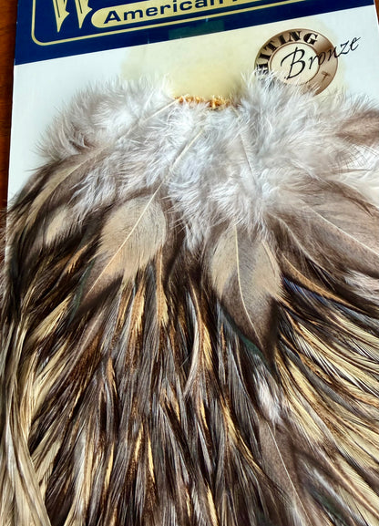 Whiting American Hackle Bronze Rooster Saddle Golden Badger 626-SH-E-L