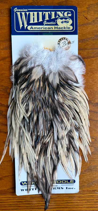 Whiting American Hackle Bronze Rooster Saddle Golden Badger 626-SH-E-L
