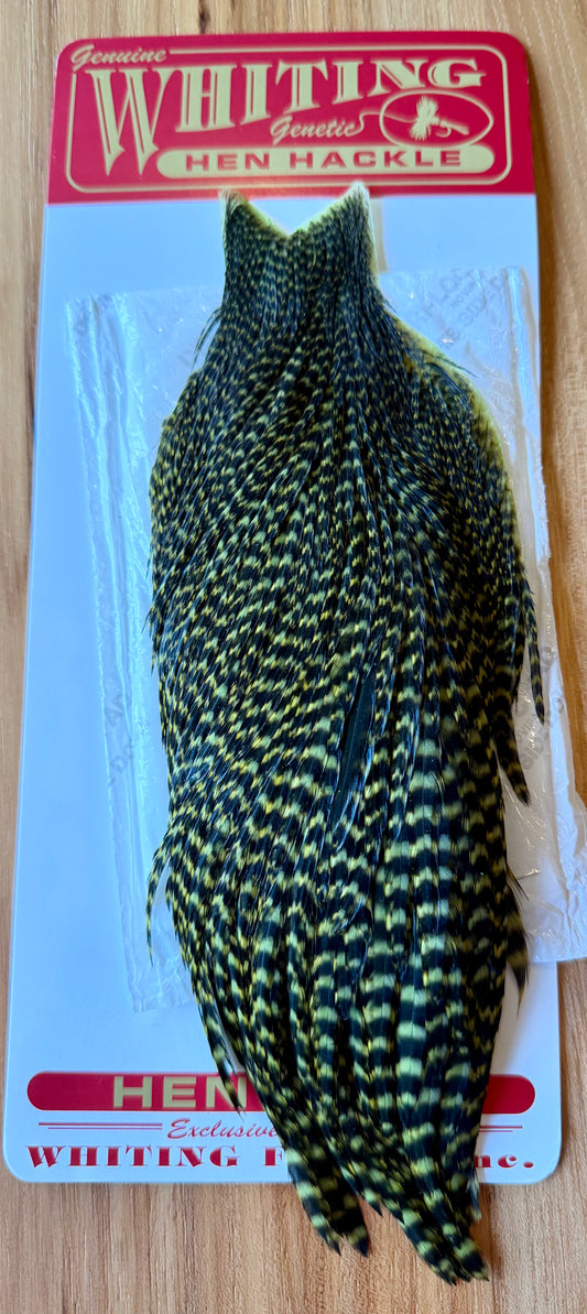 Whiting Farms Hen Cape Grizzly Dyed Olive 392-SH-E-L