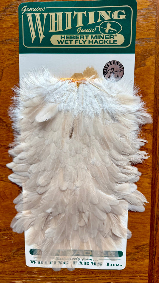 Whiting Hebert Miner Bronze Hen Saddle Pale Watery Dun 343-SH-E-L