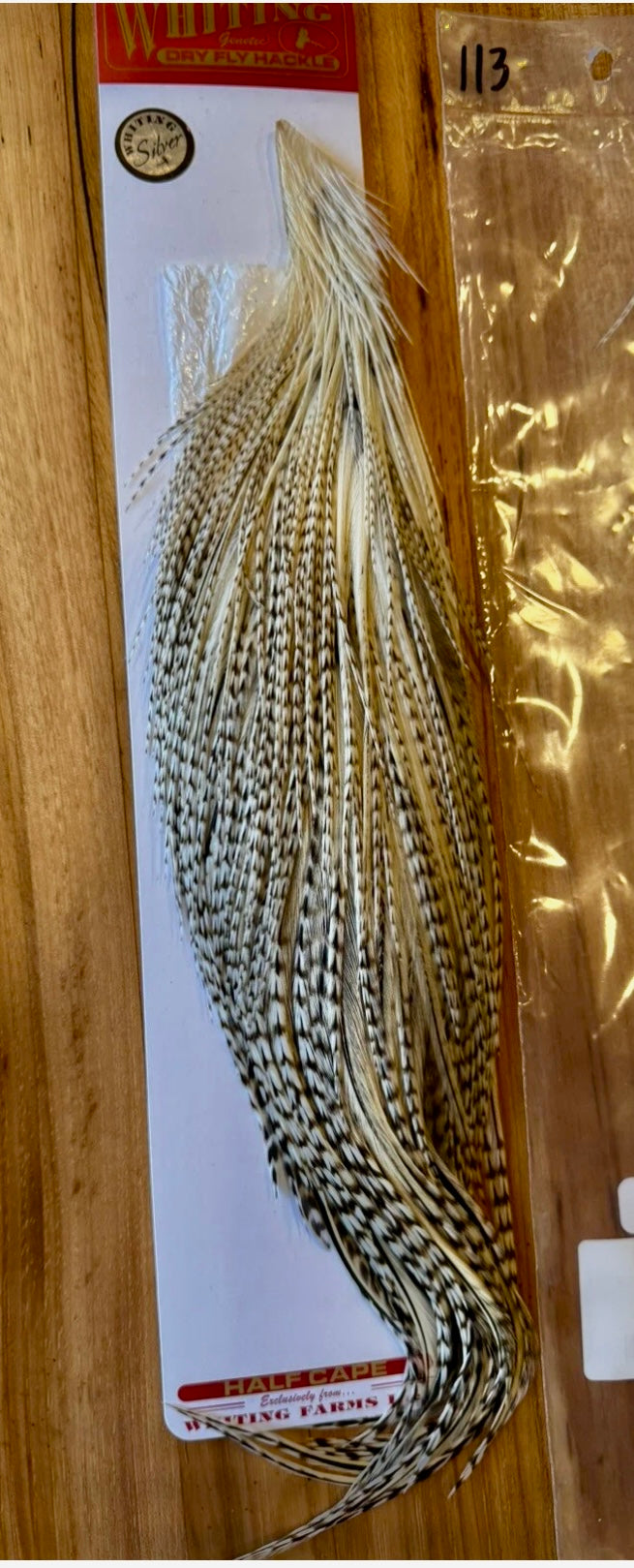 Whiting Farms Dry Fly Hackle SILVER Grade 1/2 Cape UNIQUE VARIANT New 113
